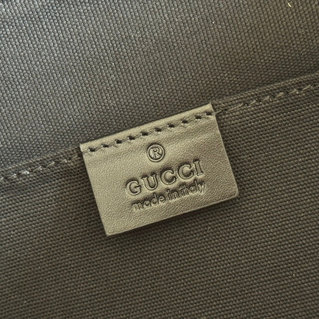 Gucci 26S Messenger Crossbody Bag 28 in Charcoal Gray Canvas