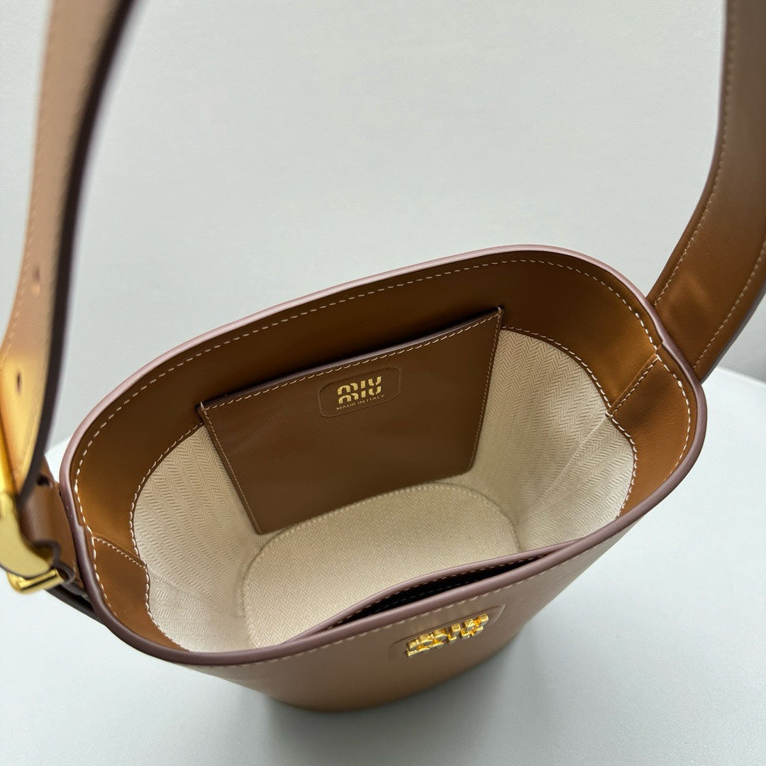 Bucket Bag 20 in Brown Calfskin