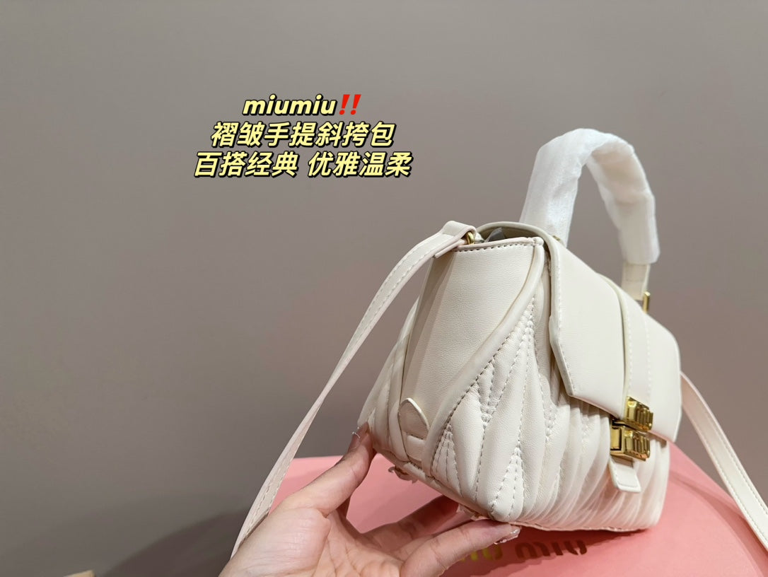 Handbag 20 in White Calfskin