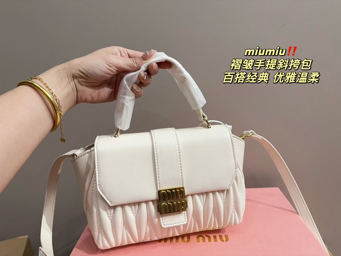 Handbag 20 in White Calfskin