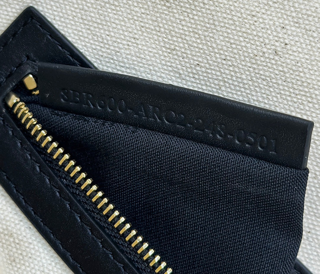 Baguette Canvas 27 Bag with Multicolour Embroidery Gold Hardware