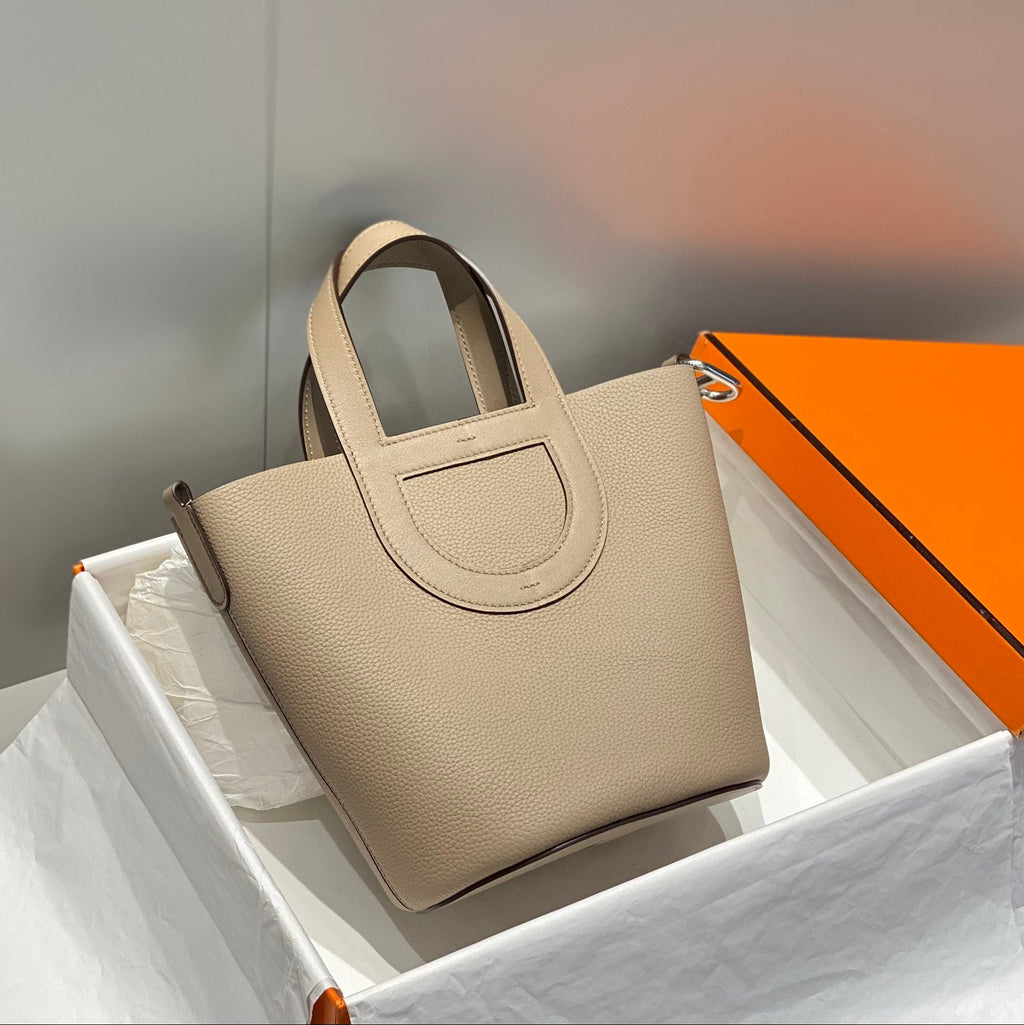 Hermes 25S in the Loop 18 in Light Brown Calfskin Silver Hardware Bag
