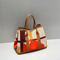 Hermes Garden Party 36 in Multicolor Toile H Canvas Gold Calfskin Abstract Geometric Blocks Print Bag