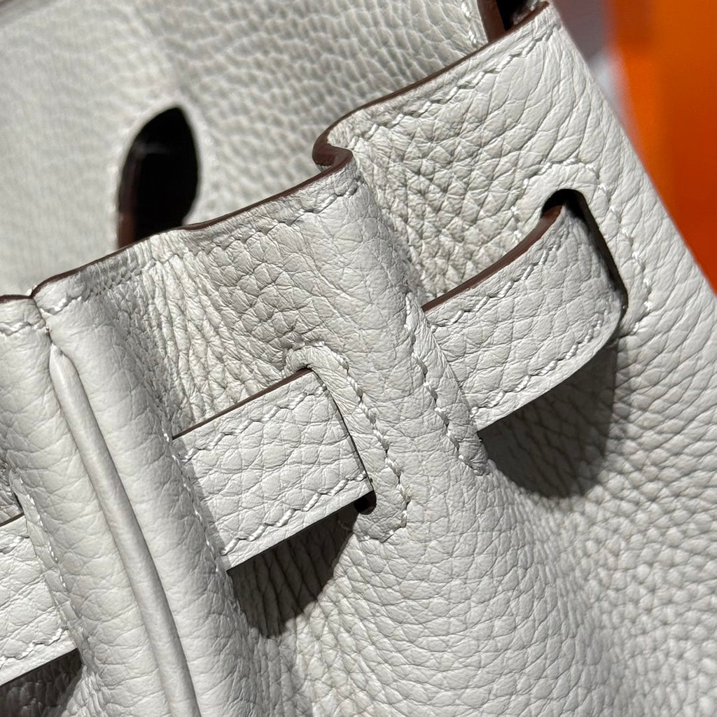 Hermes Birkin 25cm in Cream Togo Leather Silver Hardware Bag