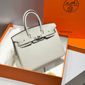 Hermes Birkin 25cm in Cream Togo Leather Silver Hardware Bag
