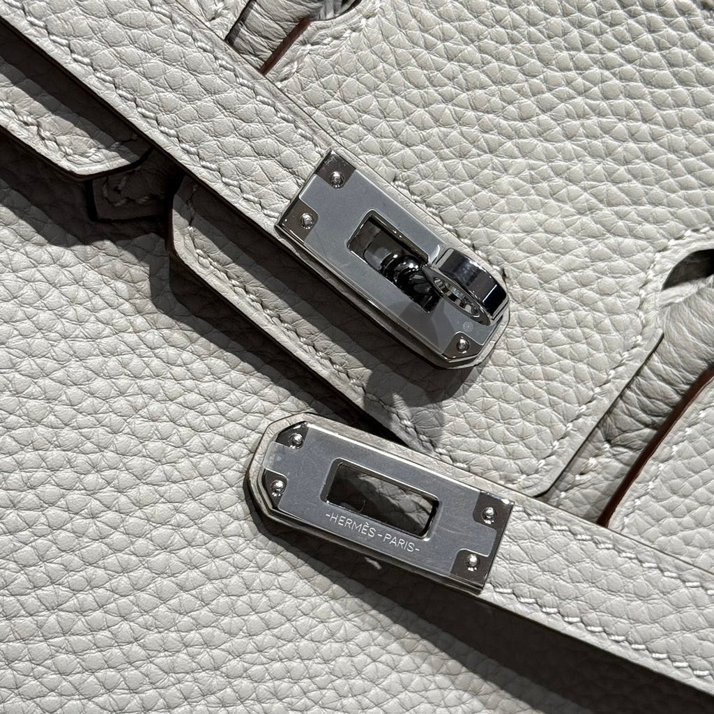 Hermes Birkin 25cm in Cream Togo Leather Silver Hardware Bag