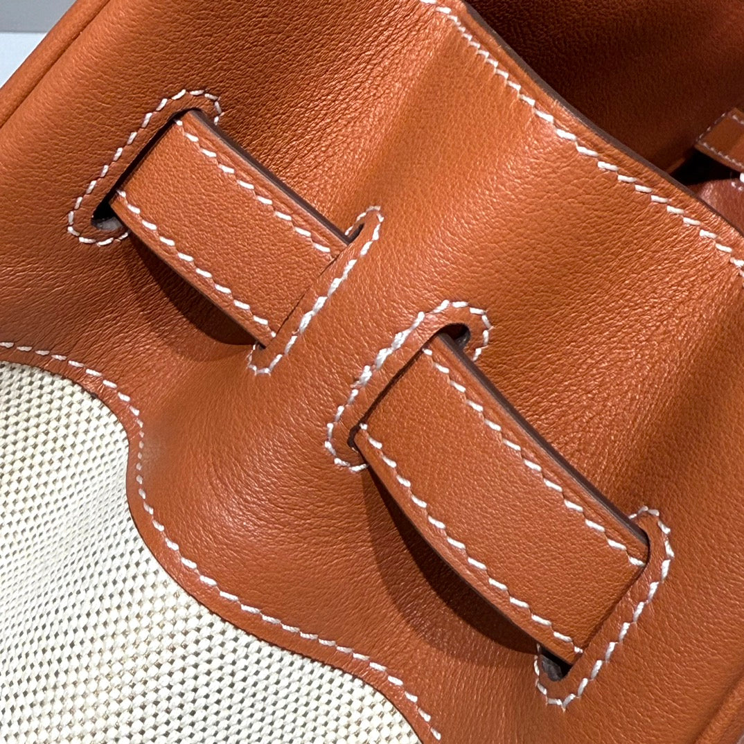 Hermes Birkin 35cm in Veau Barenia Swift Calfskin Ercu Toile Canvas Bag