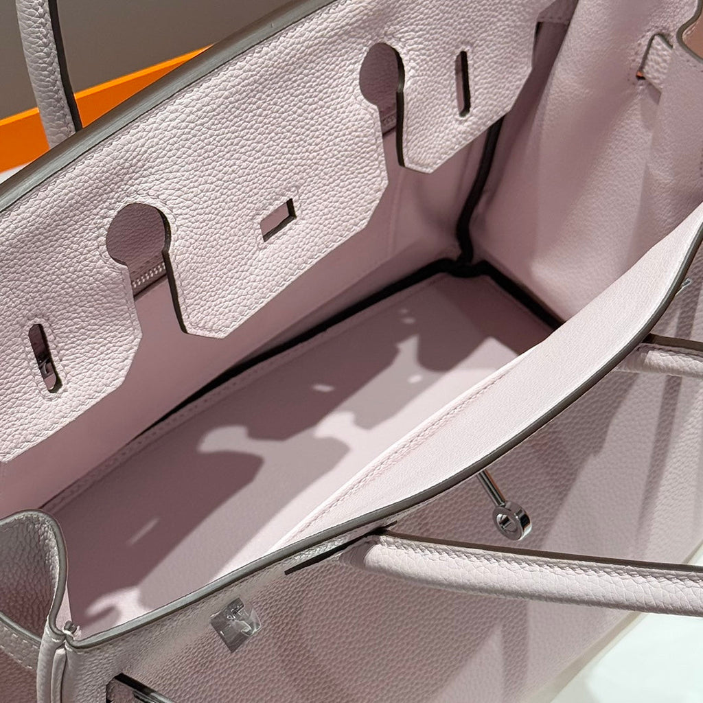 Hermes 25S Birkin 30 in Pink Baby Calfskin Silver Hardware Bag