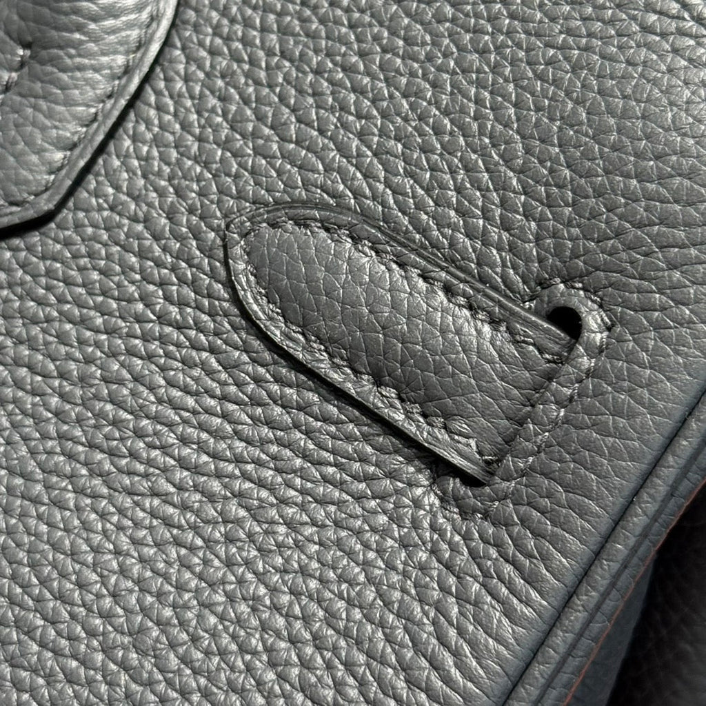 Hermes 25S Birkin 30 in Charcoal Gray Calfskin Silver Hardware Bag