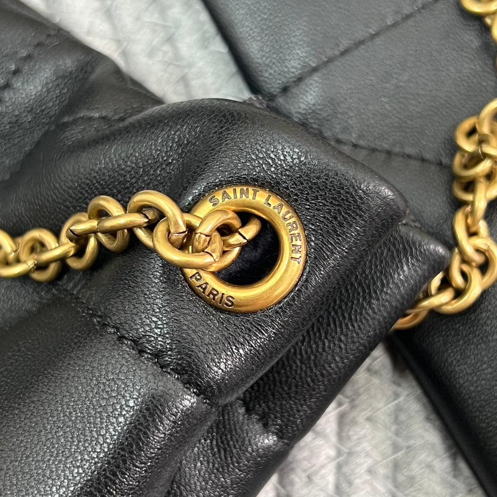 Saint Laurent Jamie Pochon 38 in Black Lambskin Gold Hardware Bag