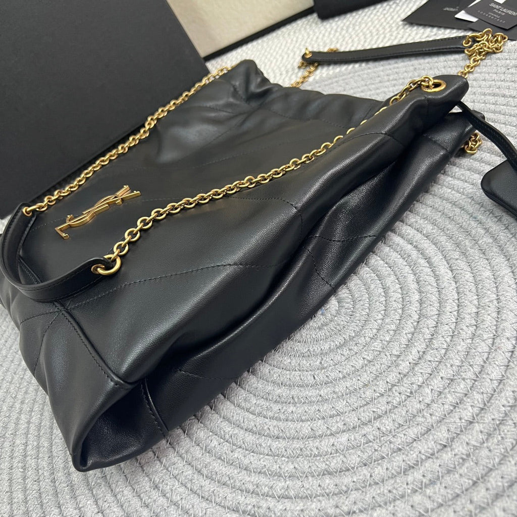 Saint Laurent Jamie Pochon 38 in Black Lambskin Gold Hardware Bag