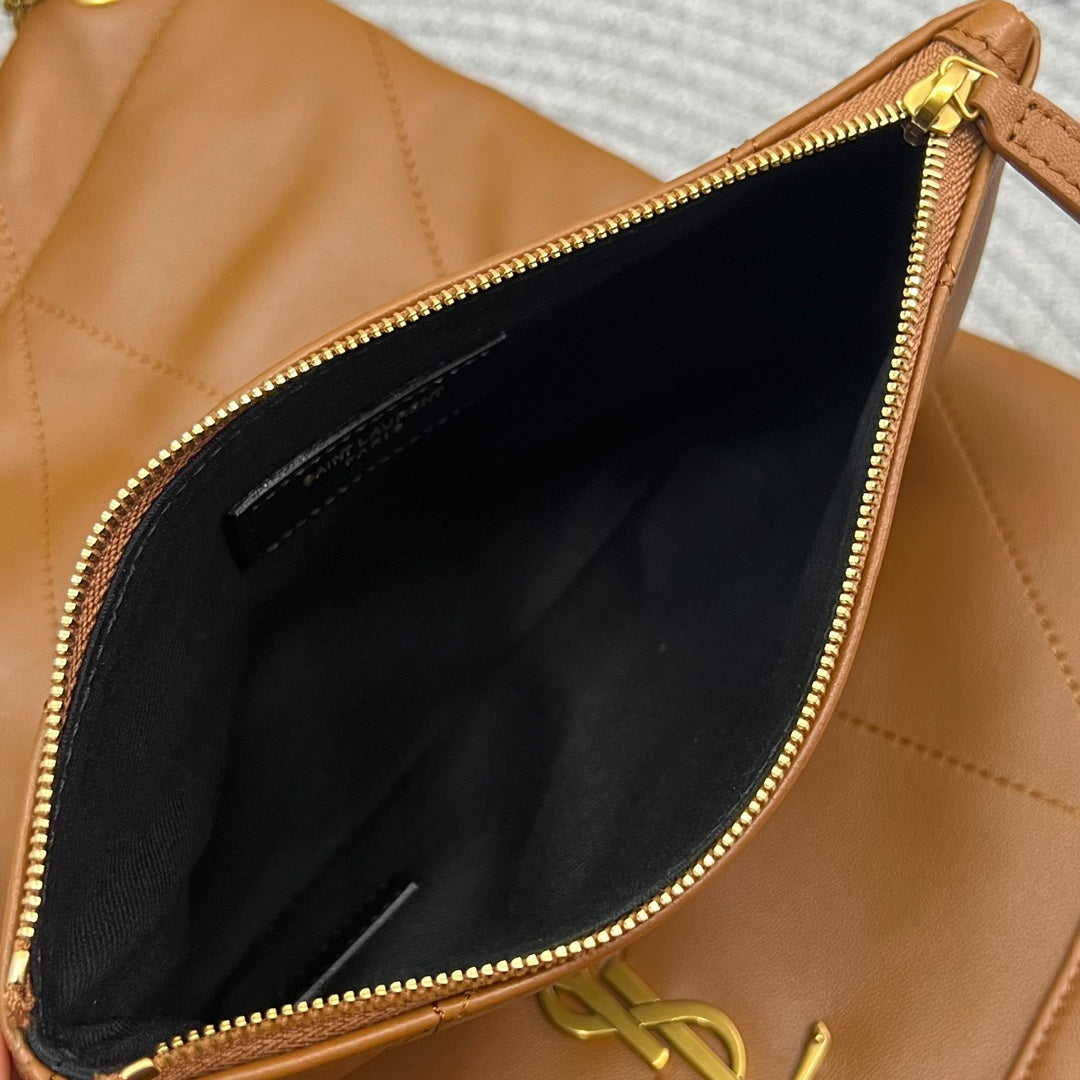 Saint Laurent Jamie Pochon 33 in Bronze Brown Lambskin Gold Hardware Bag