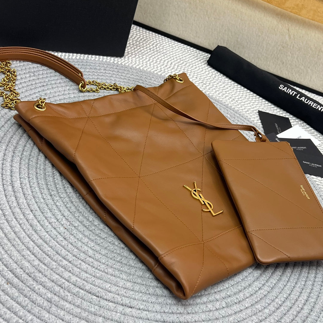 Saint Laurent Jamie Pochon 33 in Bronze Brown Lambskin Gold Hardware Bag