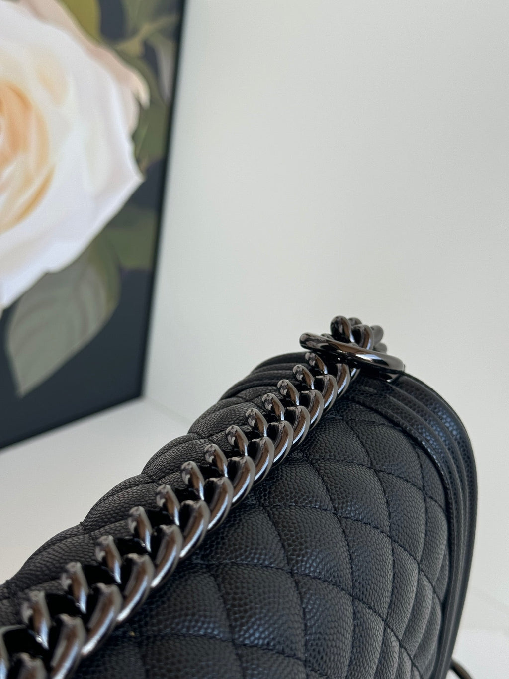 Chanel Boy 25S 25 cm in Black Lambskin Bag