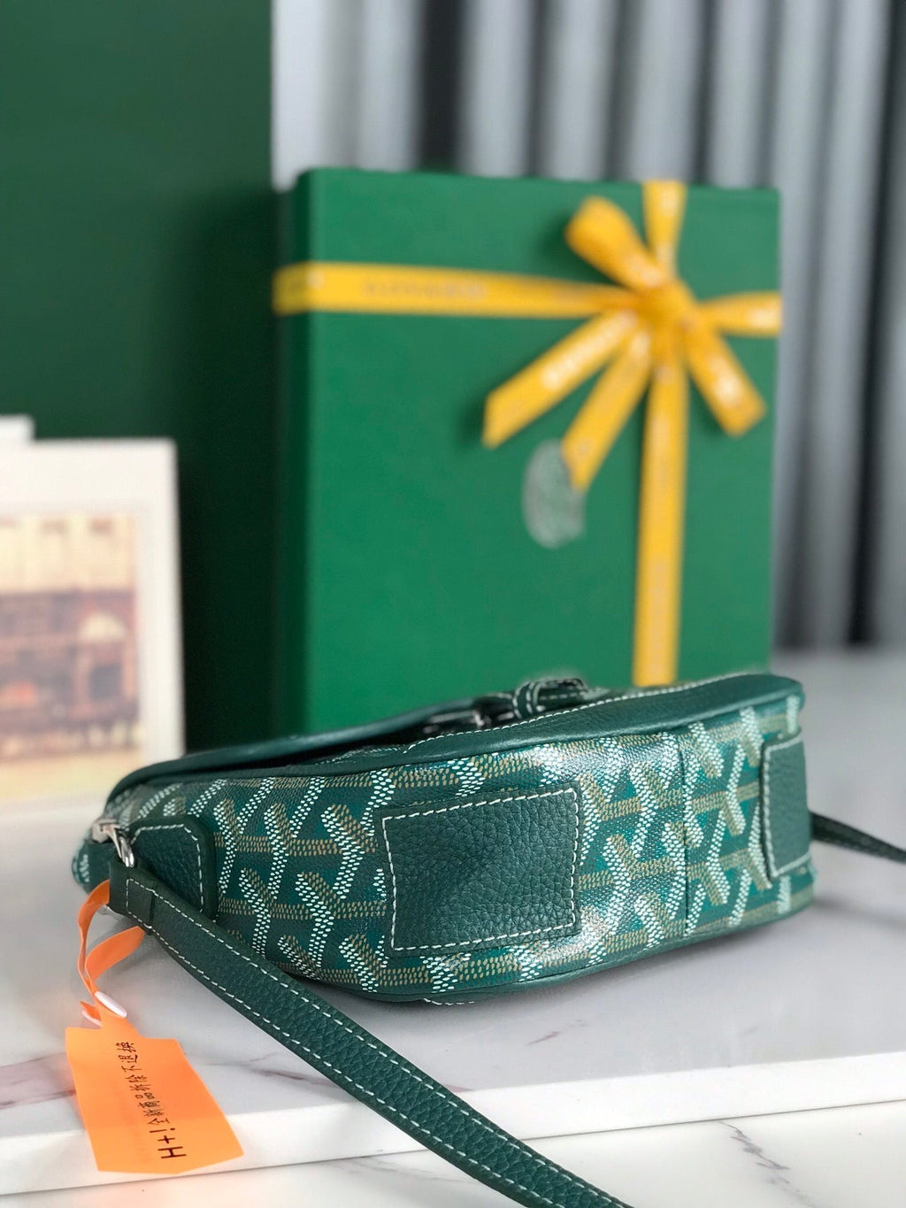 Goyard Grand Bleu 16 in Green Goyardine Canvas and Lambskin Bag