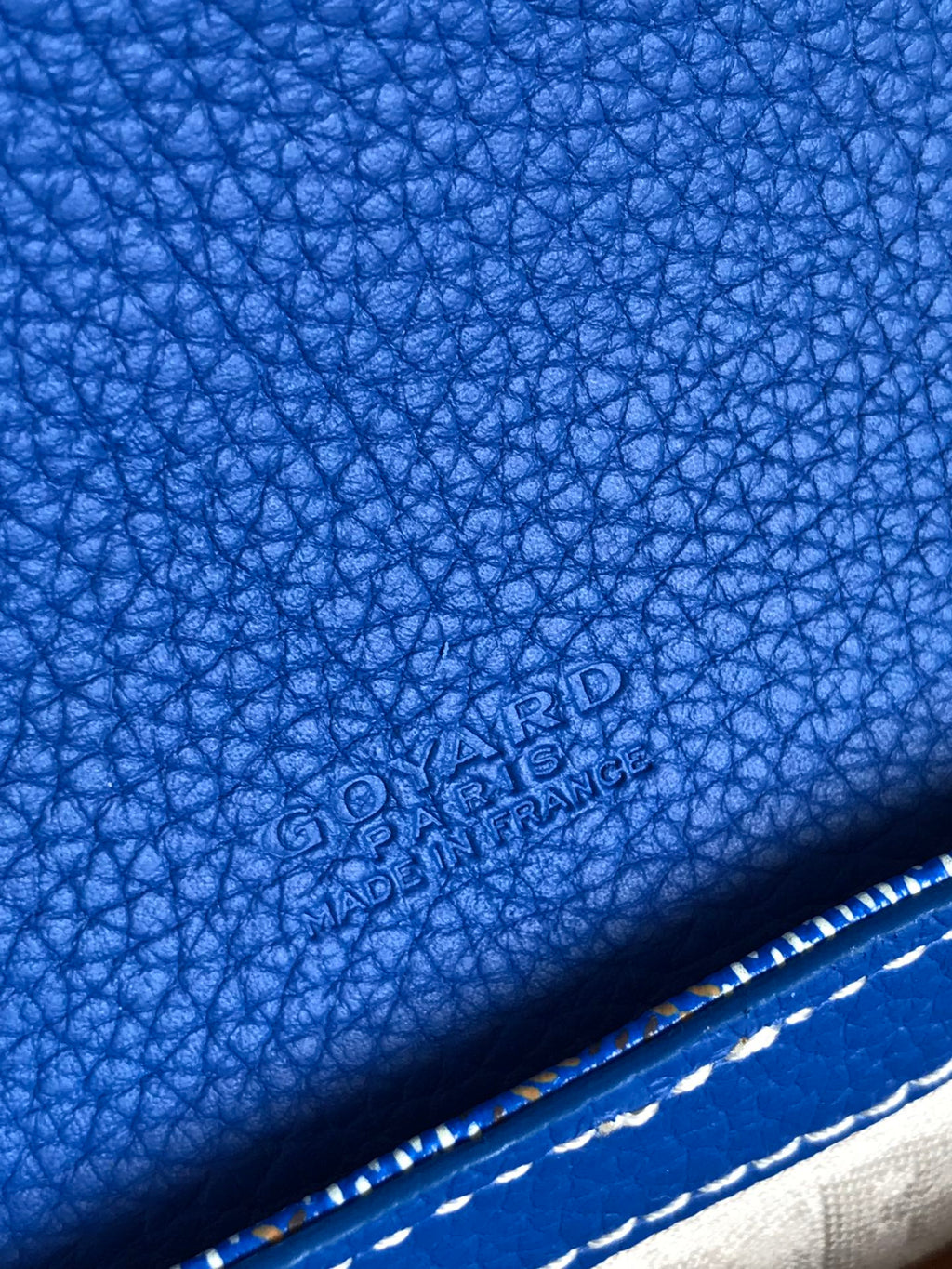 Goyard Grand Bleu 16 in Sapphire Blue Goyardine Canvas and Lambskin Bag