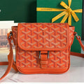 Goyard Grand Bleu 16 in Orange Goyardine Canvas and Lambskin Bag