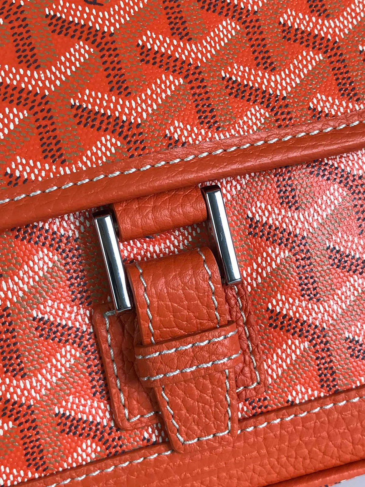Goyard Grand Bleu 16 in Orange Goyardine Canvas and Lambskin Bag
