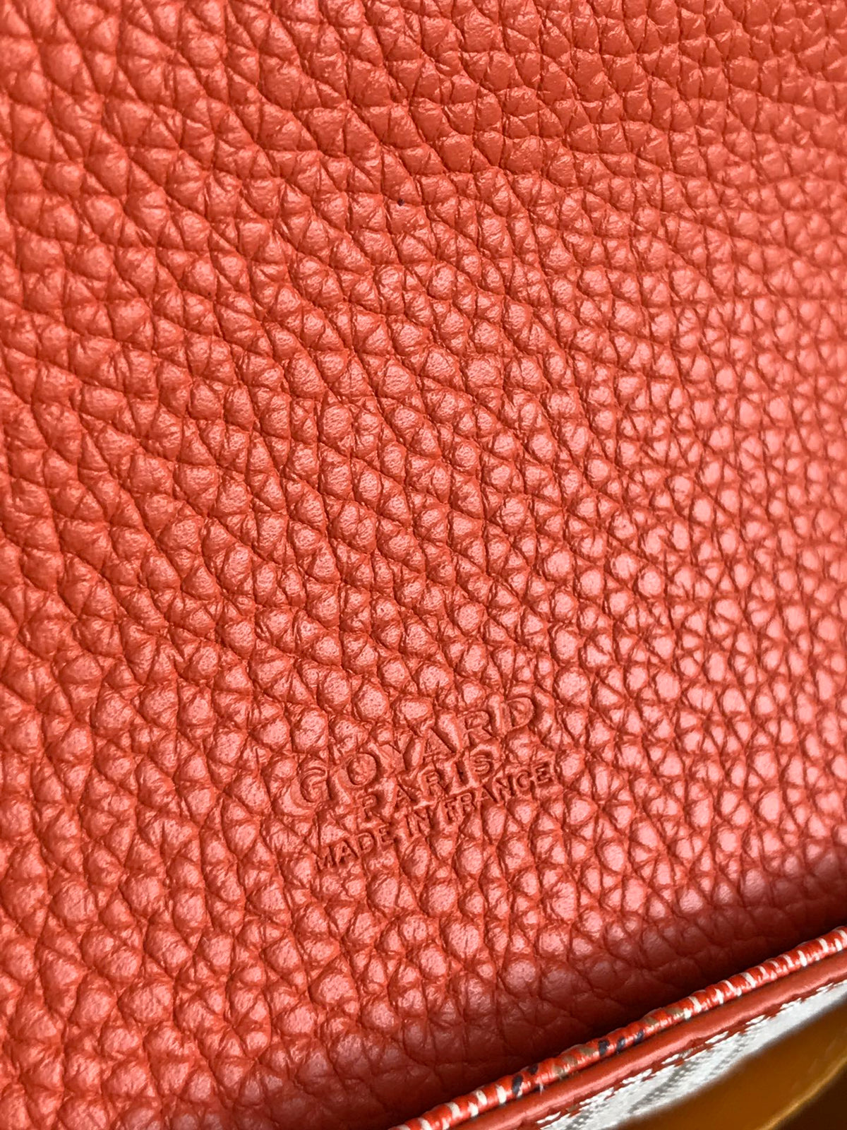 Goyard Grand Bleu 16 in Orange Goyardine Canvas and Lambskin Bag