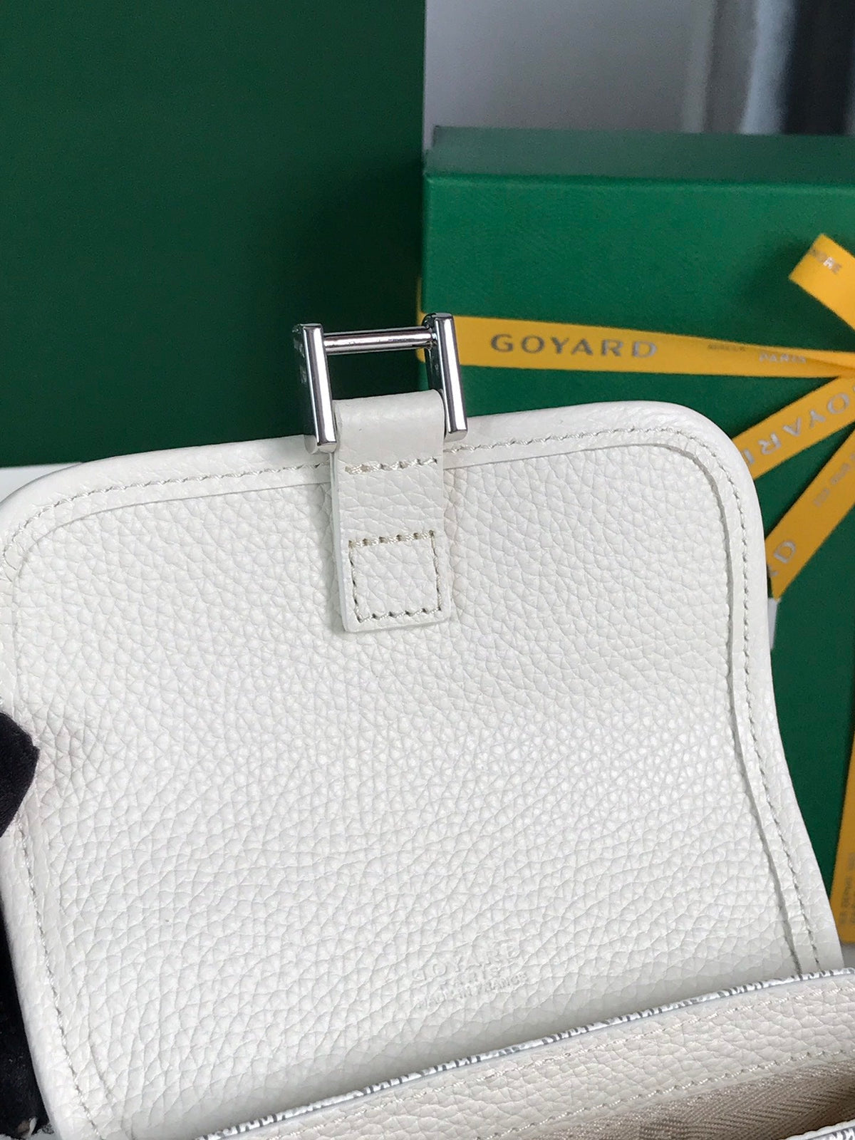 Goyard Grand Bleu 16 in White Goyardine Canvas and Lambskin Bag