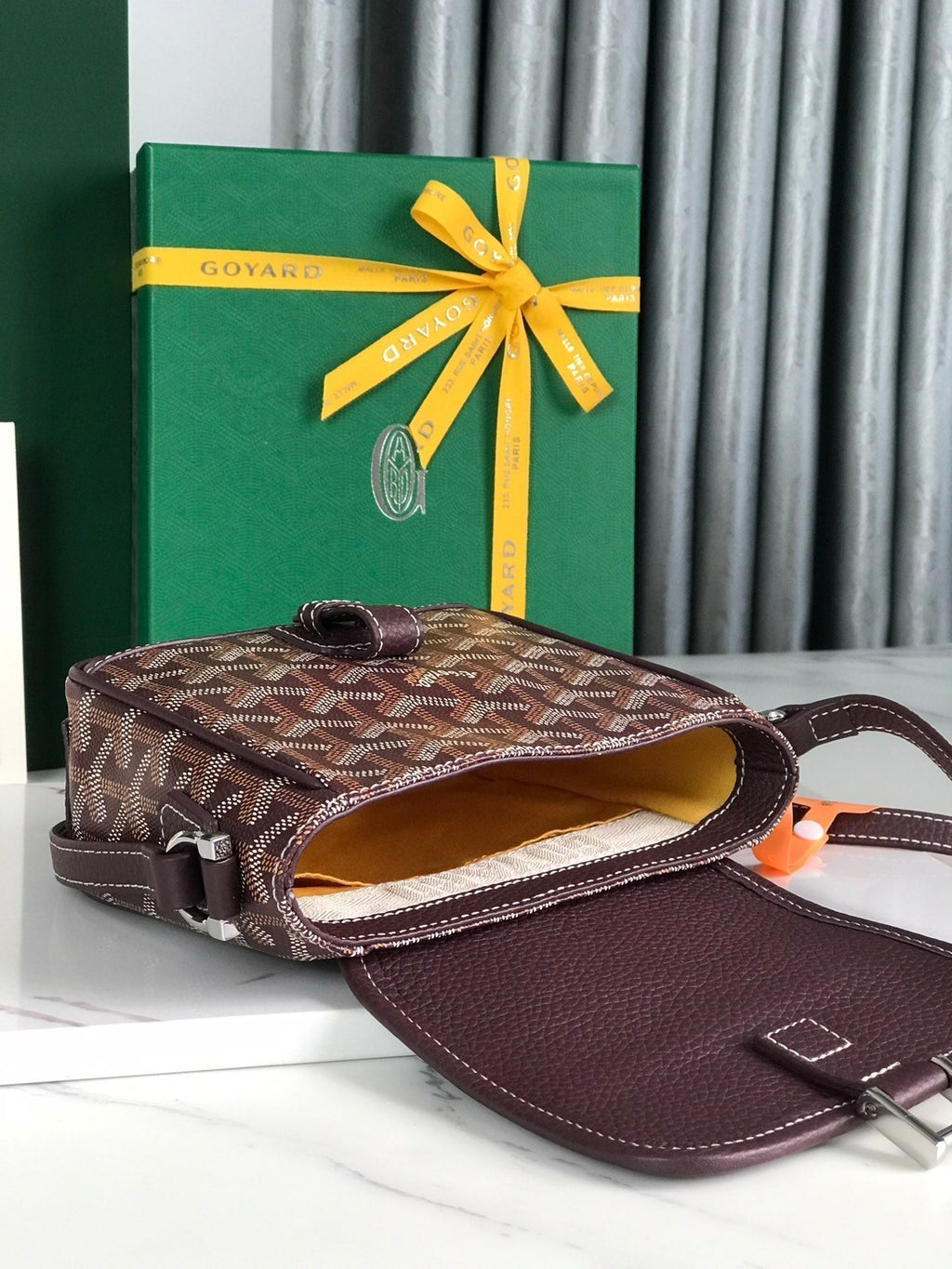 Goyard Grand Bleu 16 in Wine Red Goyardine Canvas and Lambskin Bag