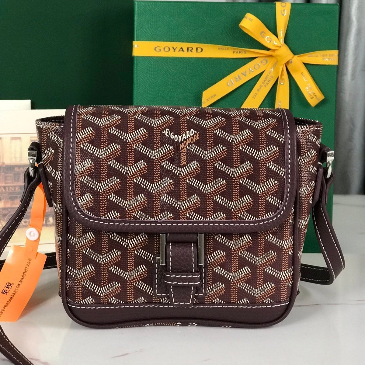 Goyard Grand Bleu 16 in Wine Red Goyardine Canvas and Lambskin Bag