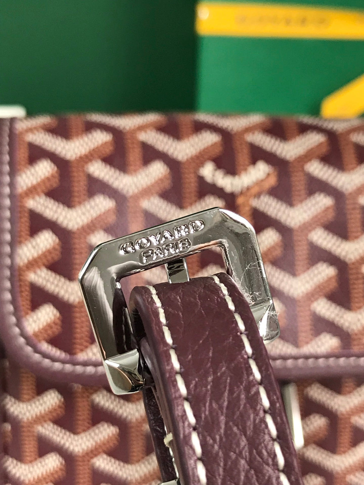 Goyard Grand Bleu 16 in Wine Red Goyardine Canvas and Lambskin Bag