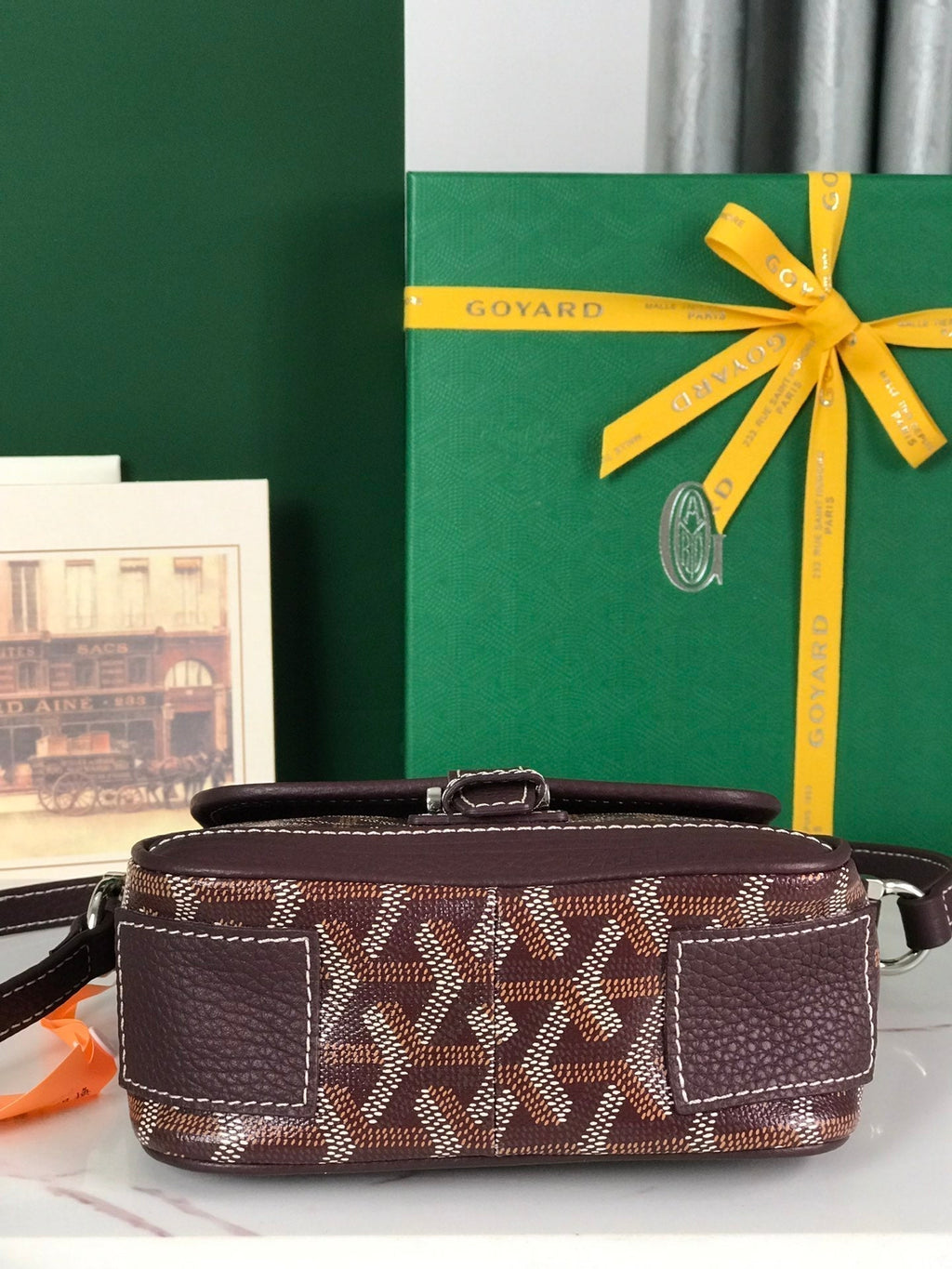 Goyard Grand Bleu 16 in Wine Red Goyardine Canvas and Lambskin Bag