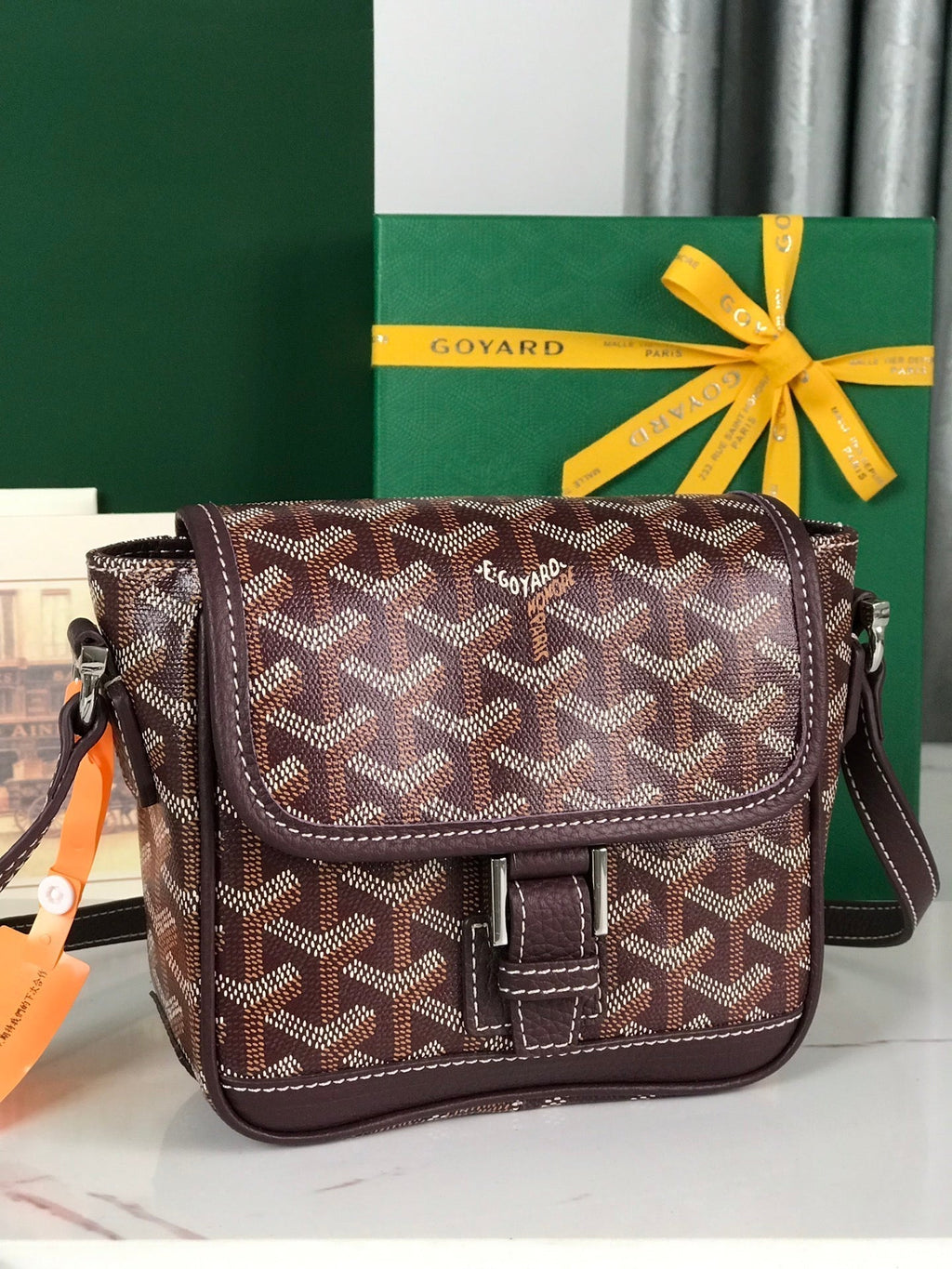 Goyard Grand Bleu 16 in Wine Red Goyardine Canvas and Lambskin Bag