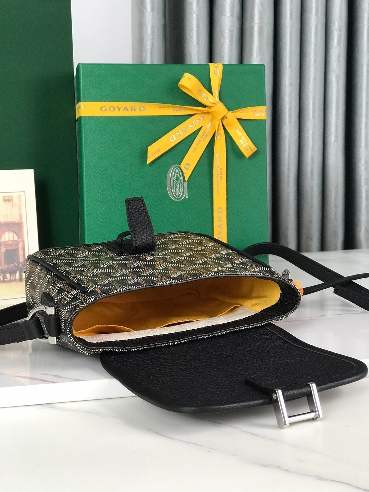 Goyard Grand Bleu 16 in Black Goyardine Canvas and Lambskin Bag