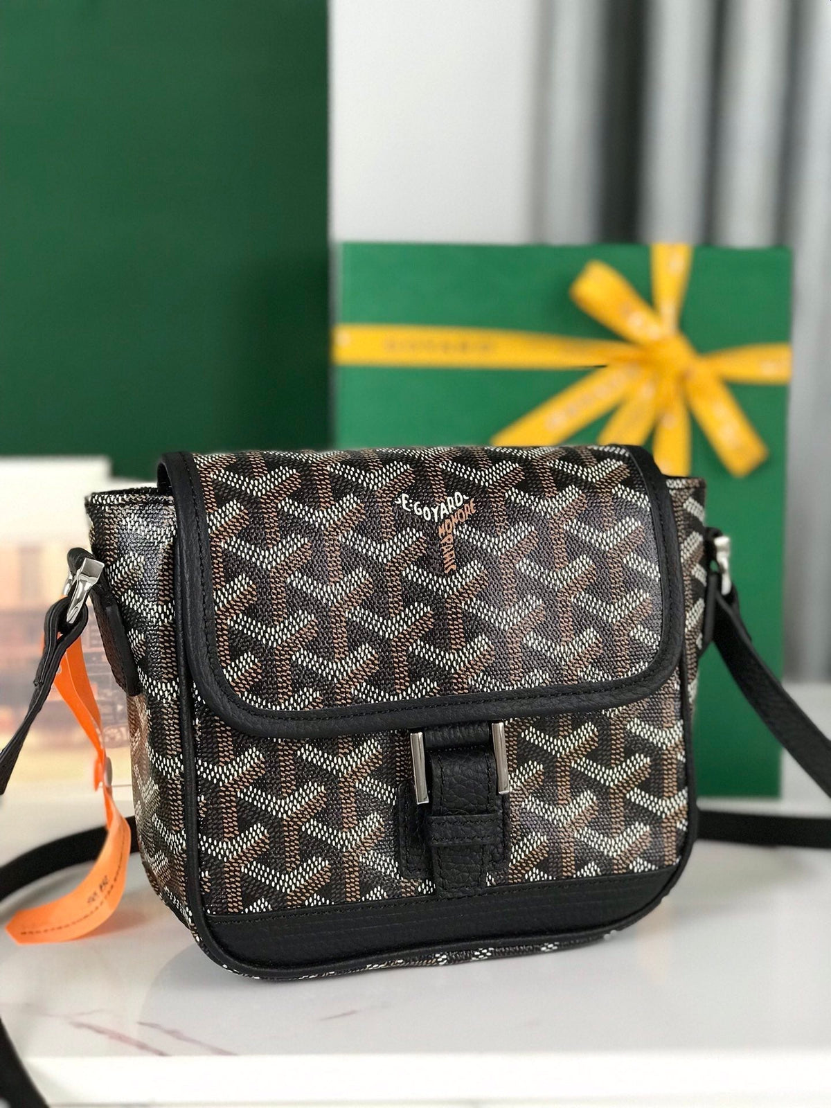 Goyard Grand Bleu 16 in Black Goyardine Canvas and Lambskin Bag