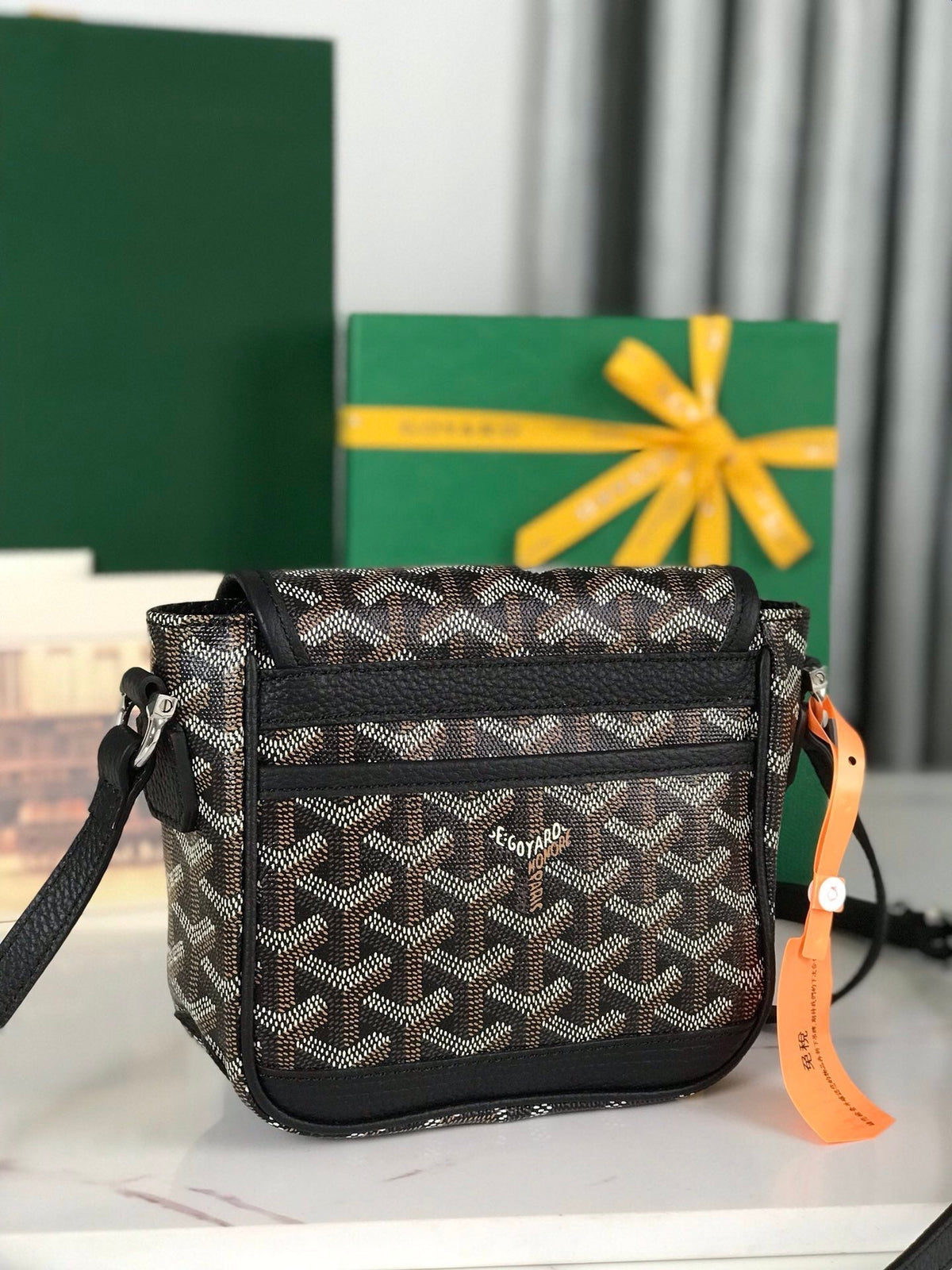 Goyard Grand Bleu 16 in Black Goyardine Canvas and Lambskin Bag