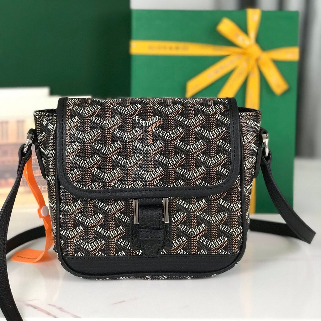 Goyard Grand Bleu 16 in Black Goyardine Canvas and Lambskin Bag