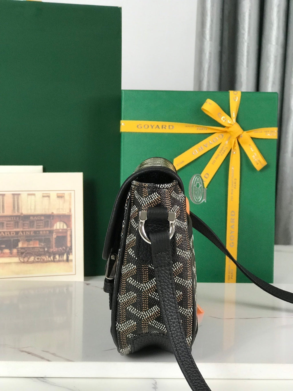 Goyard Grand Bleu 16 in Black Goyardine Canvas and Lambskin Bag