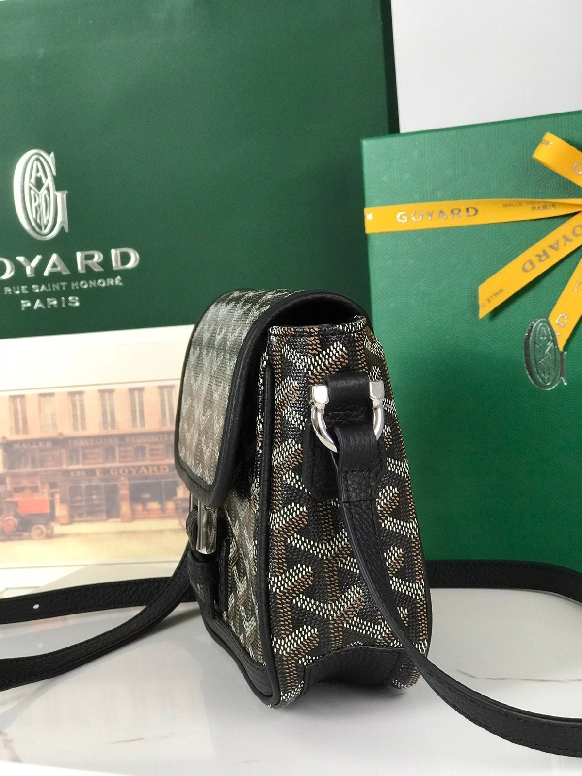 Goyard Grand Bleu 16 in Black Goyardine Canvas and Lambskin Bag