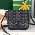 Goyard Grand Bleu 16 in Navy Blue Goyardine Canvas and Lambskin Bag