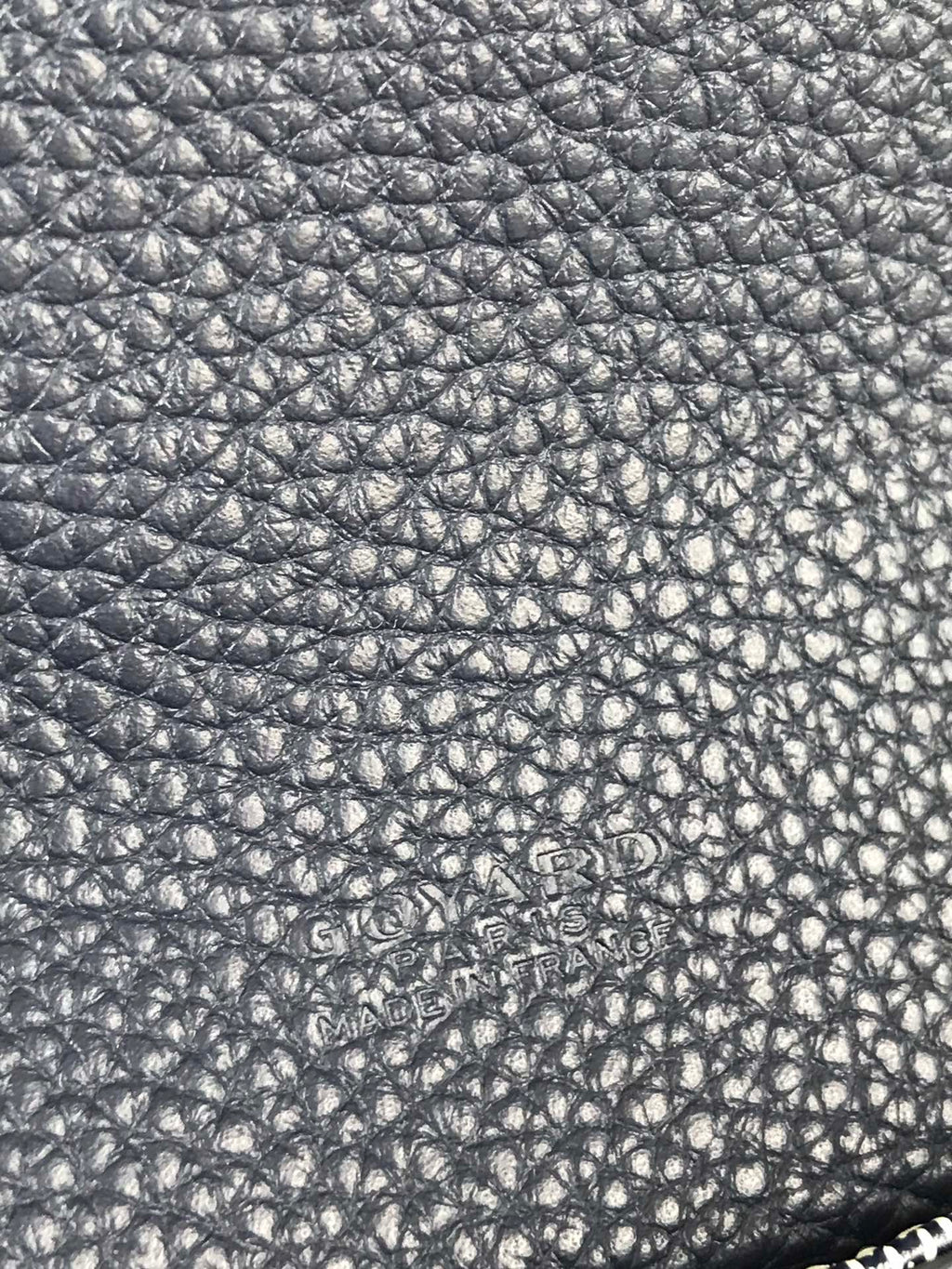 Goyard Grand Bleu 16 in Navy Blue Goyardine Canvas and Lambskin Bag