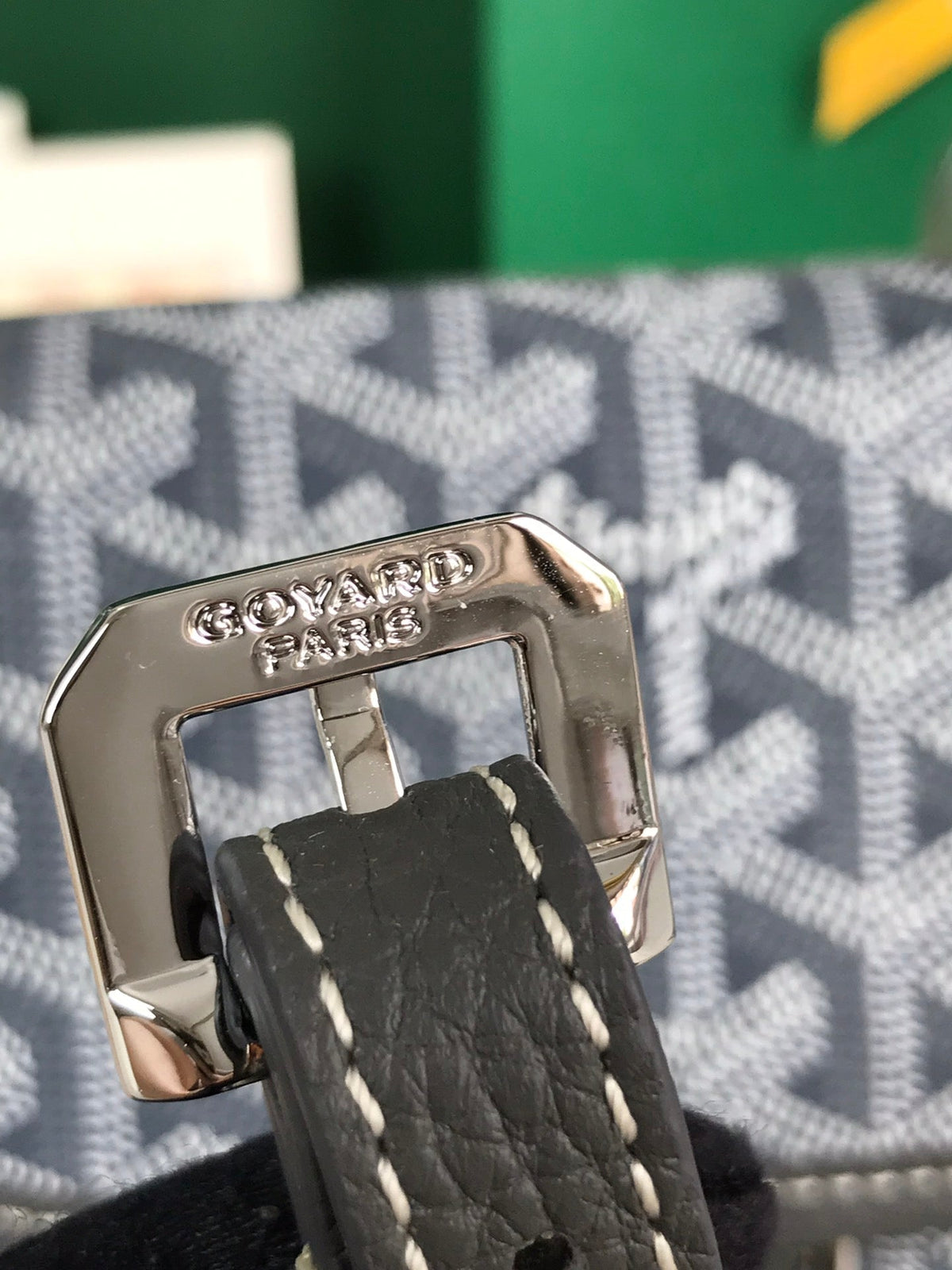 Goyard Grand Bleu 16 in Gray Goyardine Canvas and Lambskin Bag