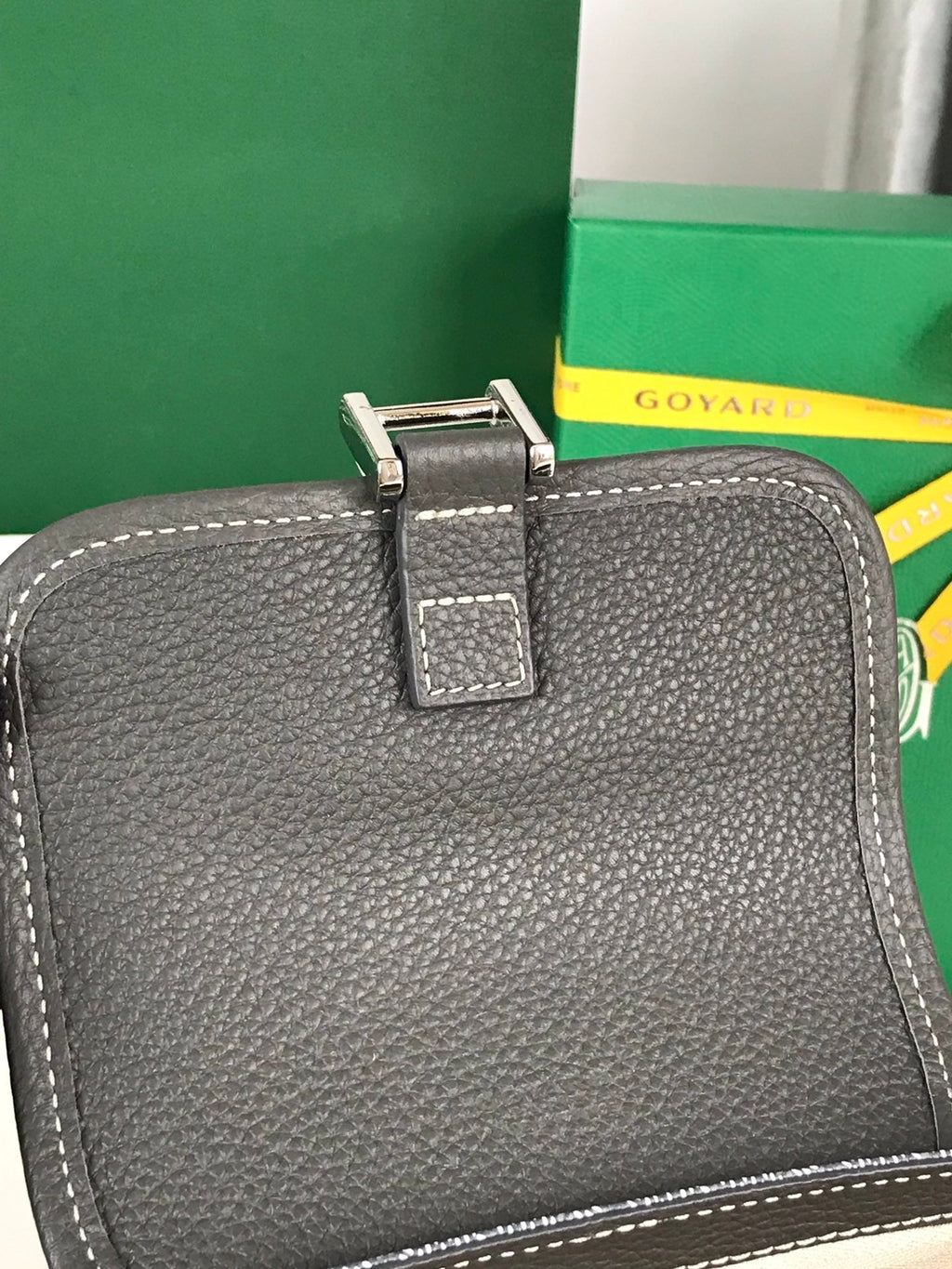 Goyard Grand Bleu 16 in Gray Goyardine Canvas and Lambskin Bag