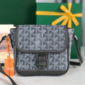 Goyard Grand Bleu 16 in Gray Goyardine Canvas and Lambskin Bag