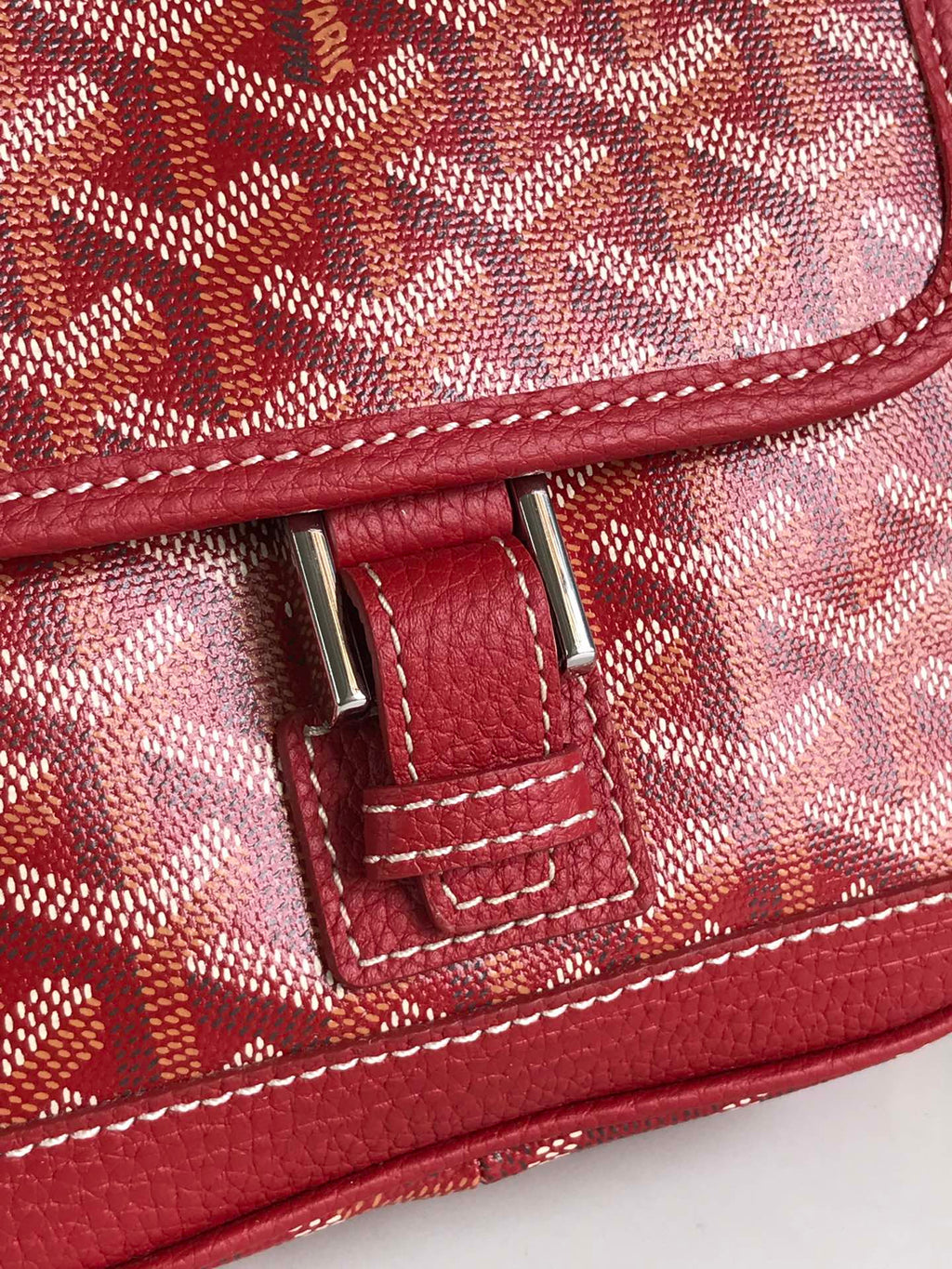 Goyard Grand Bleu 16 in Classic Red Goyardine Canvas and Lambskin Bag