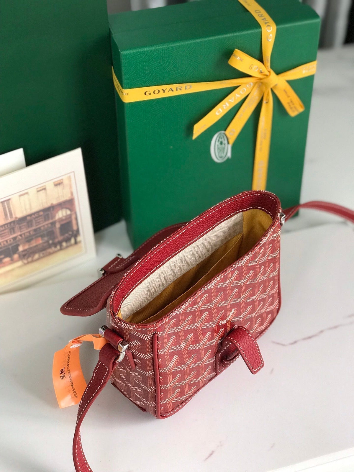 Goyard Grand Bleu 16 in Classic Red Goyardine Canvas and Lambskin Bag