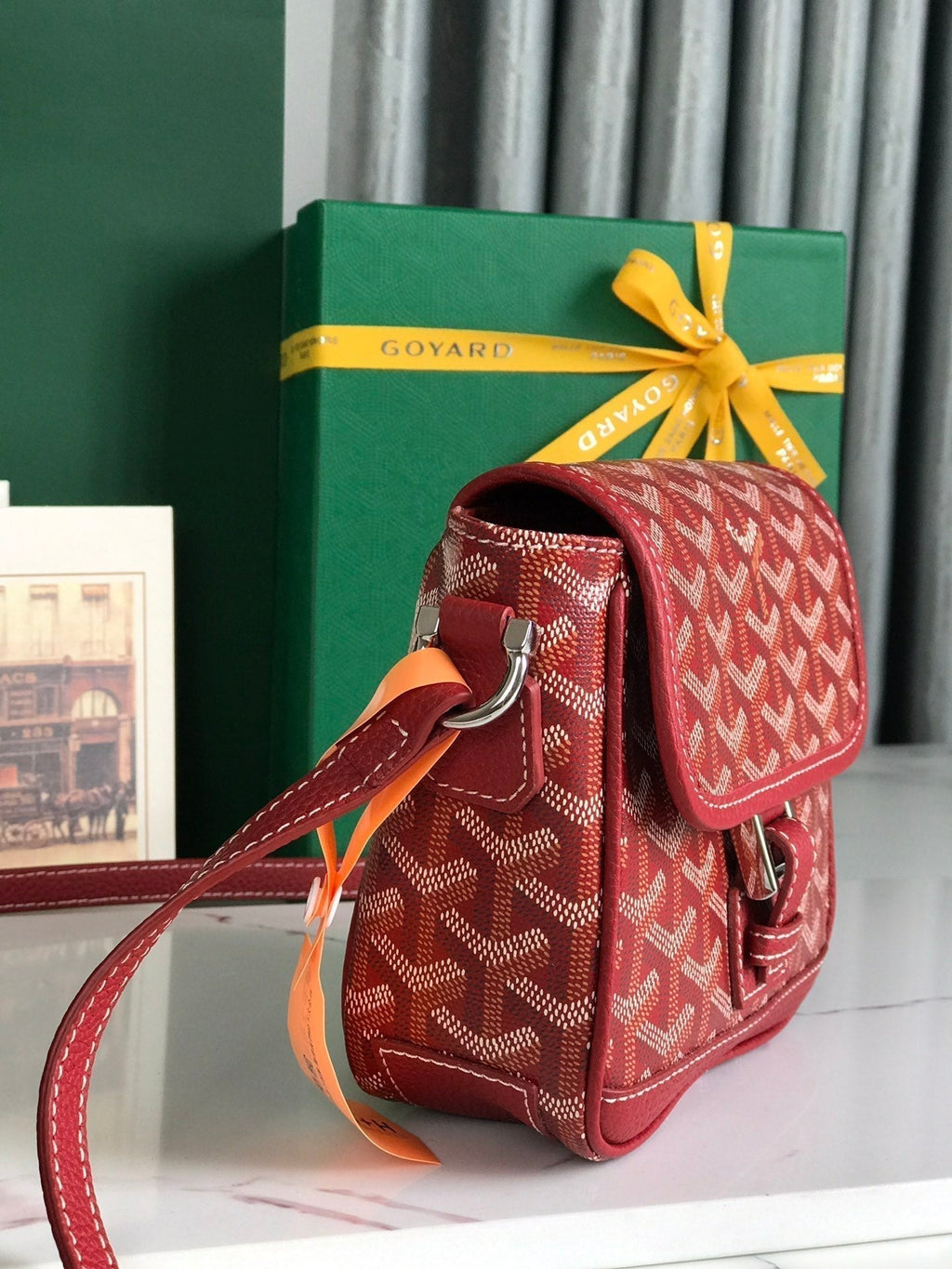 Goyard Grand Bleu 16 in Classic Red Goyardine Canvas and Lambskin Bag