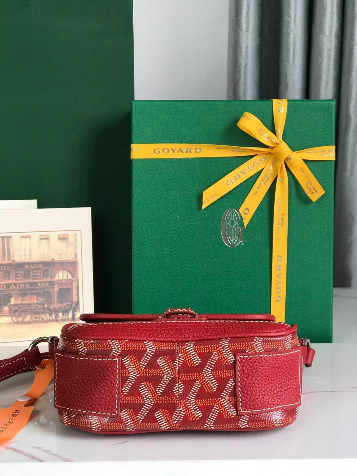 Goyard Grand Bleu 16 in Classic Red Goyardine Canvas and Lambskin Bag