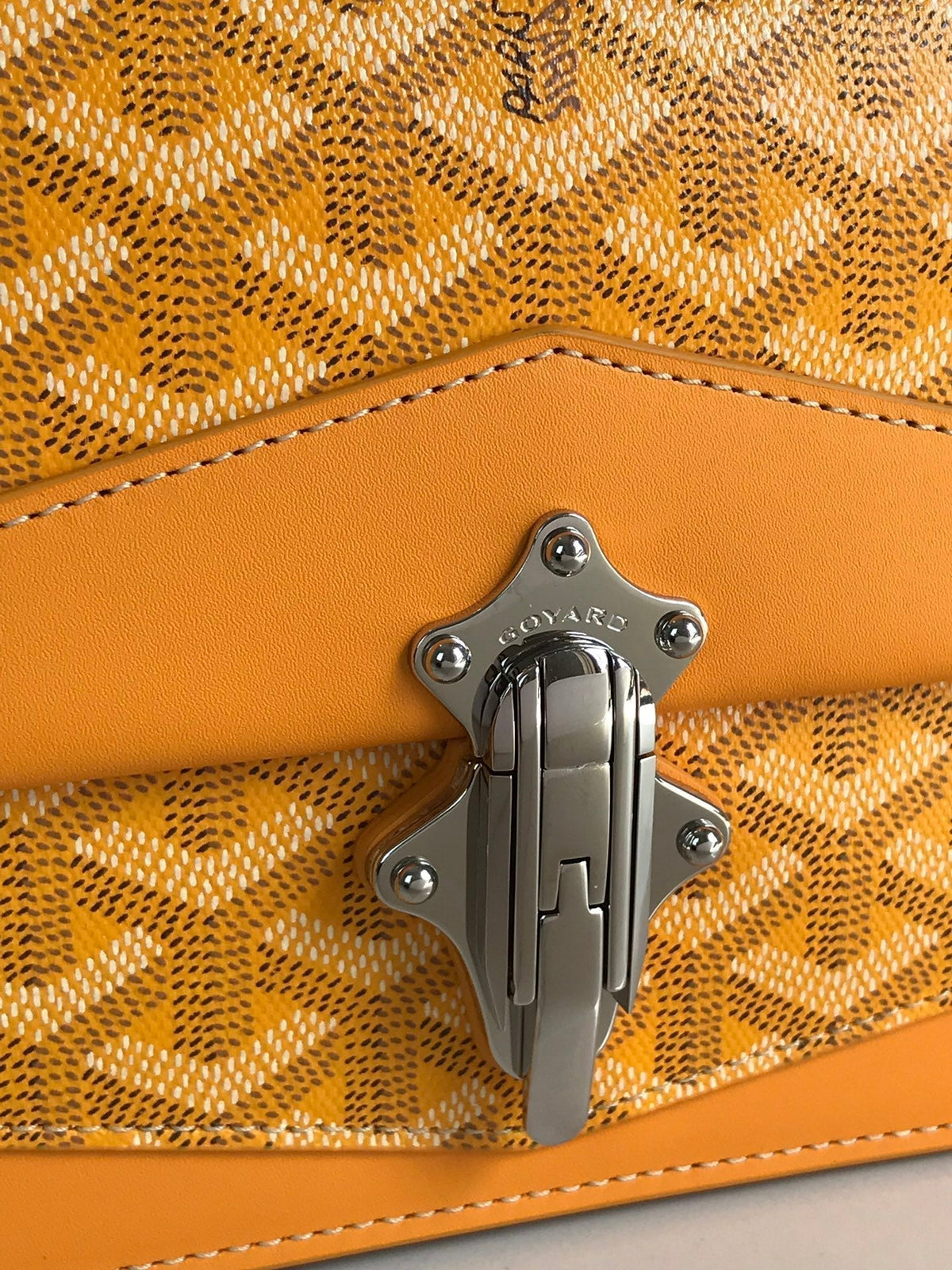 Goyard Duchesse Marie-Caroline Bag 25 in Yellow Goyardine Canvas and Smooth Calfskin