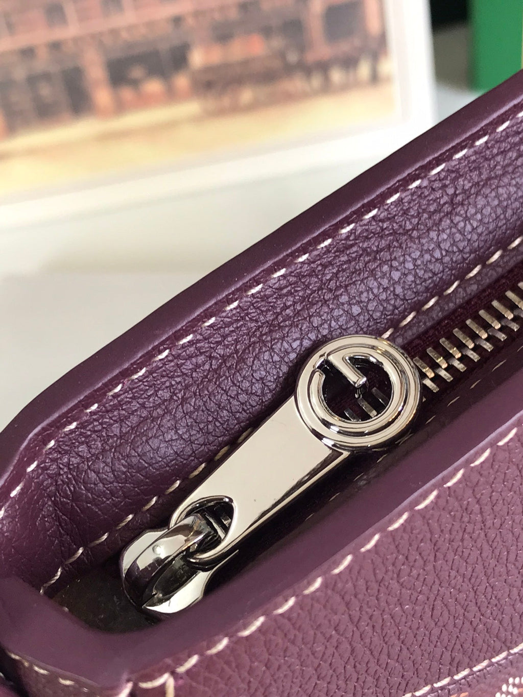 Goyard Hirondelle Bag 25 in Wine Red Lambskin and Goyardine Canvas