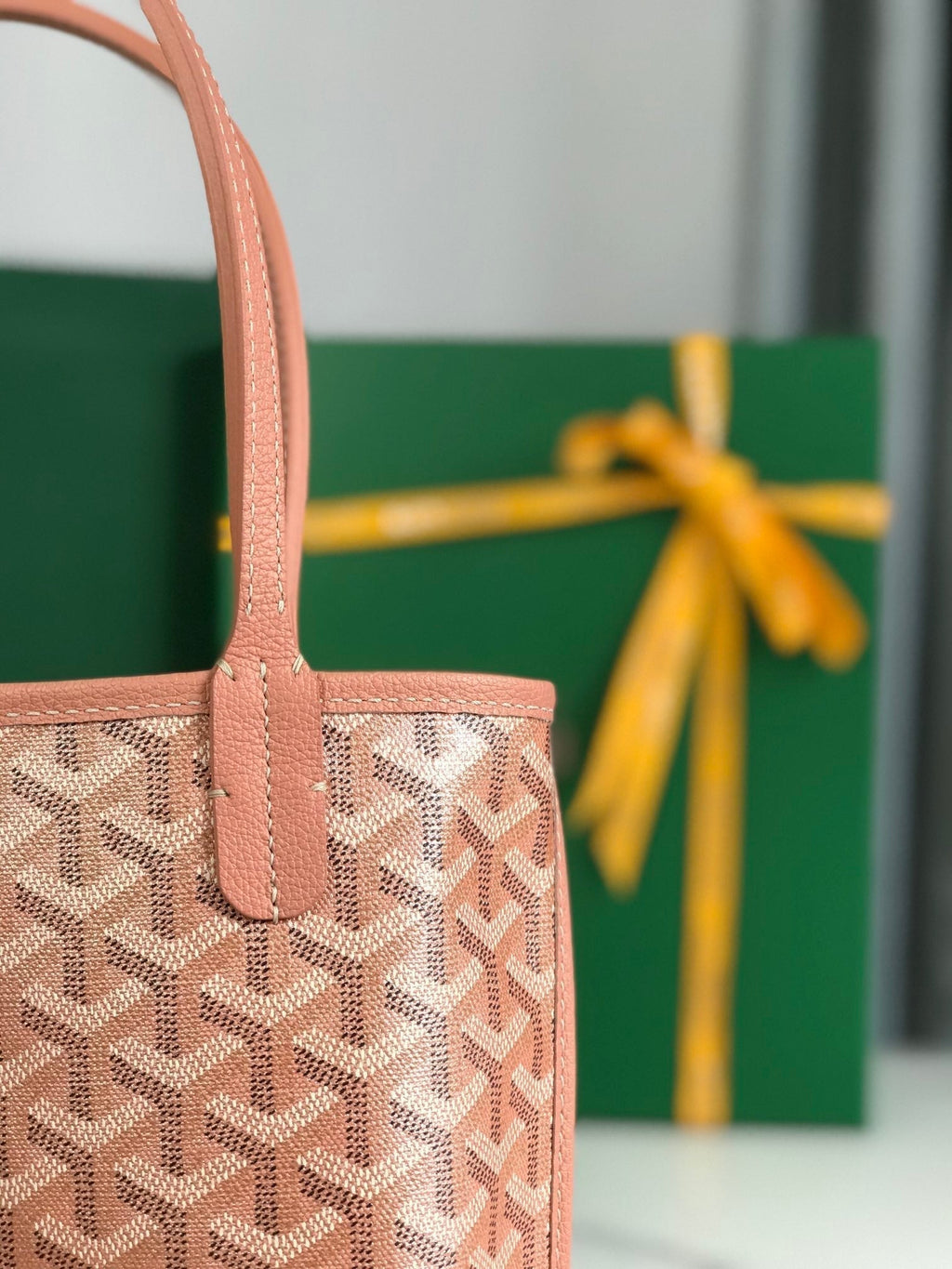 Goyard Anjou Mini Bag 20 in Manhattan Pink Calfskin and Goyardine Canvas