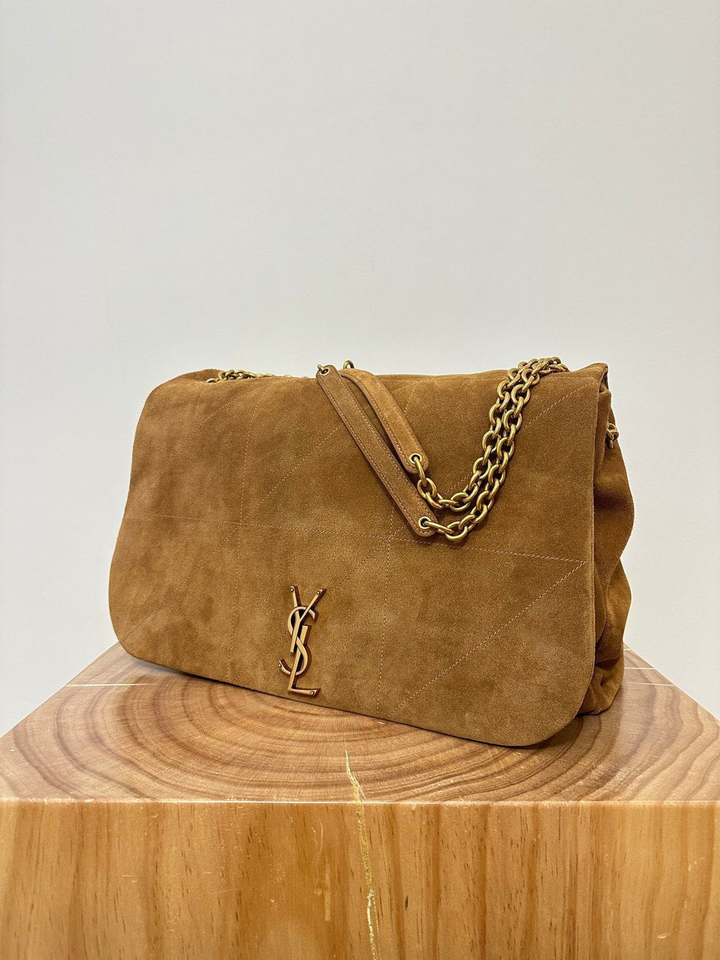Saint Laurent Jamie 43 Large Suede Caramel Brown Bag