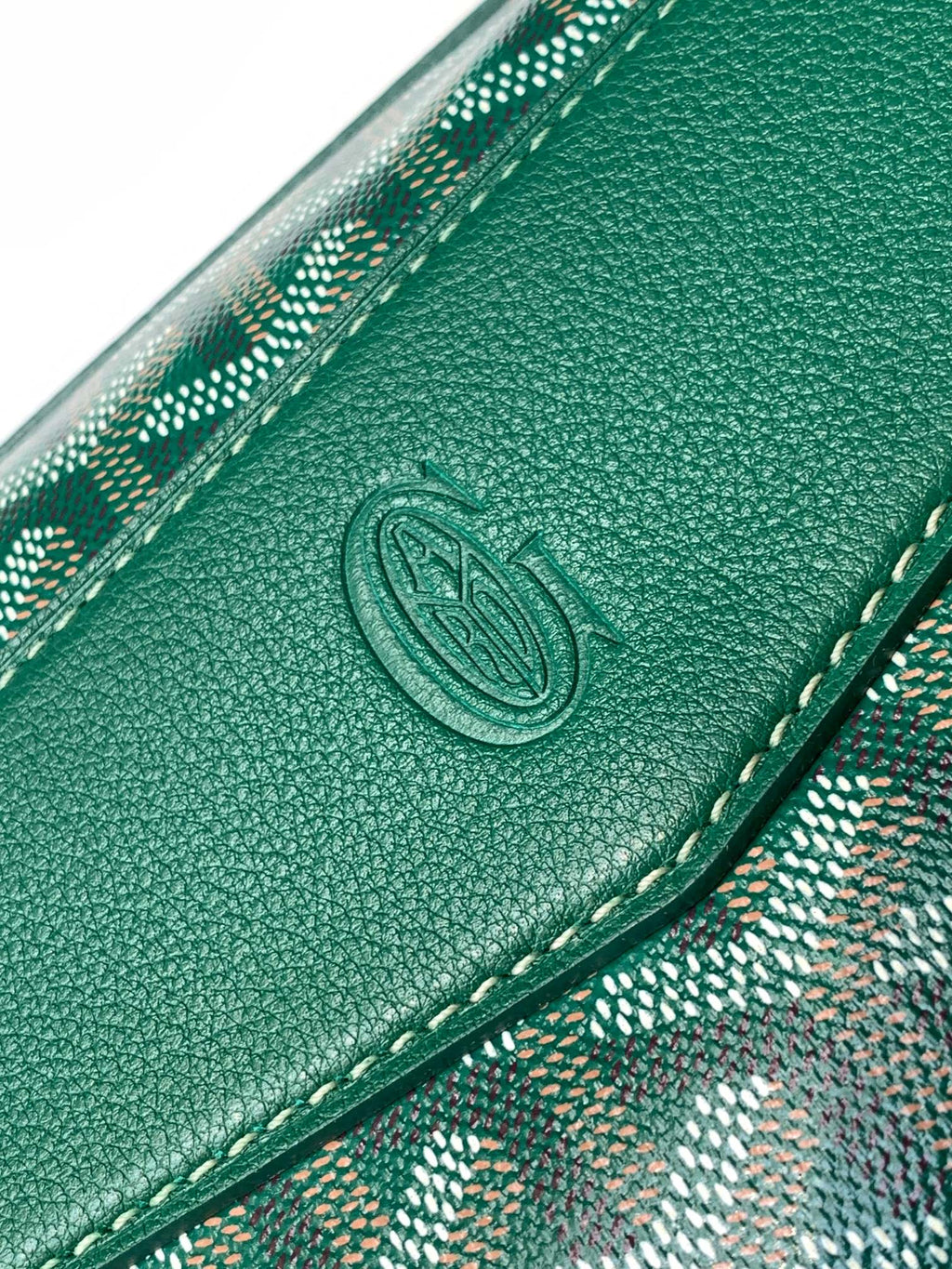 Goyard Cisalpin Document Case 39 in Green Goyardine Canvas and Calfskin Bag