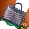 Goyard Cisalpin Document Case 39 in Navy Blue Goyardine Canvas and Calfskin Bag